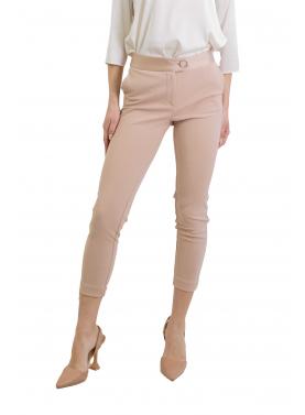 Pantaloni a sigaretta con banda effetto raso Imperial